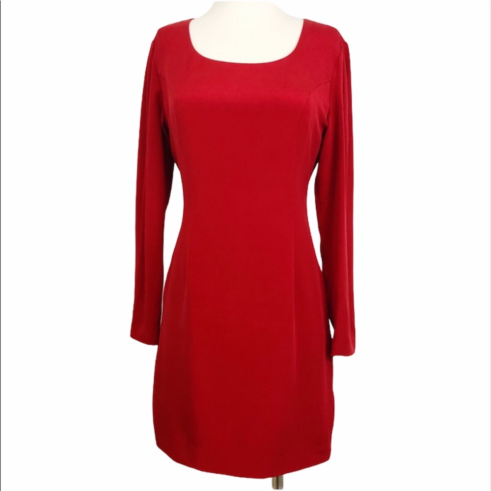 Vintage Hugo Buscati Silk Long Sleeve Mini Dress
